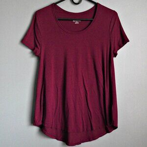 2/$13 Merona Maroon Scoop Neck Short Sleeve Shirt - Size Medium